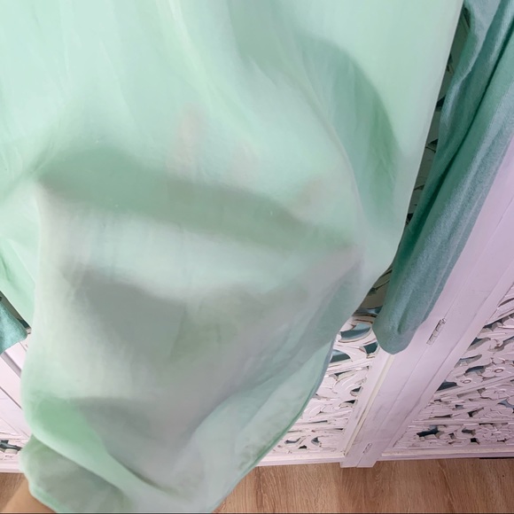 Vince. Mint Green Silk Tunic Top - Picture 5 of 7